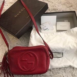 Gucci Soho disco crossbody bag red